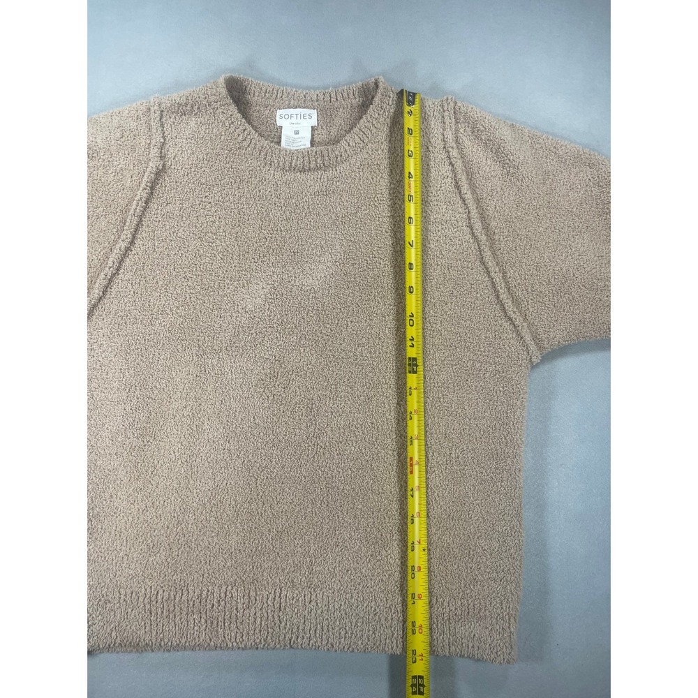Softies Marshmallow Crew Neck Lounge Sweater Tan Beige Pullover S - Picture 4 of 7